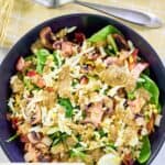 Homemade Chart House spinach salad with bacon dressing.