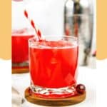 Copycat mixed drink on a coaster.