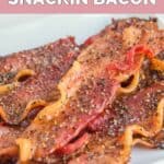 Homemade Dunkin Donuts snackin bacon piled on a plate.
