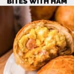 Homemade Dunkin stuffed biscuit with ham, egg, and cheese inside.