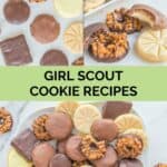 Collage of homemade Girl Scout cookies.