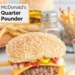Homemade McDonald's quarter pounder with cheese and fries.