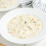 Copycat Olive Garden chicken gnocchi soup in two bowls.