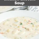 Homemade Olive Garden chicken gnocchi soup in a white bowl.