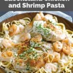 Copycat Outback Steakhouse Queensland chicken and shrimp pasta dish.