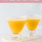 Two homemade Outback wallaby darned cocktails on a marble tray.