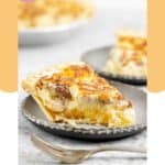 Slices of pineapple pie on plates.