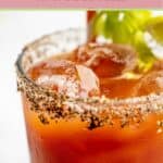 Closeup of a red snapper cocktail.