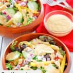 Salads with southwestern ranch dressing.