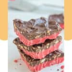 Three cherry mash bars in a stack.