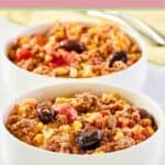 Hamburger corn casserole in two bowls.