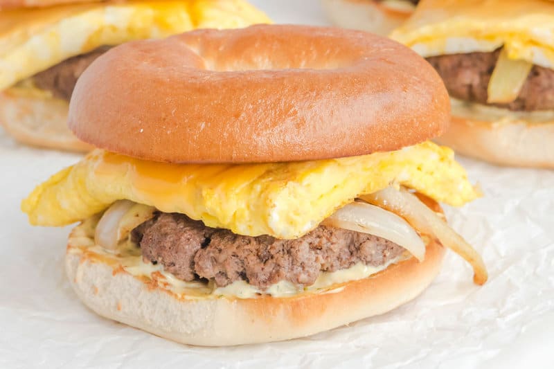 Copycat McDonald's steak egg and cheese bagel.