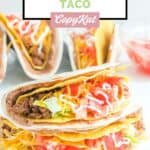 Several homemade Taco Bell double decker tacos.