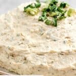 Closeup of homemade boursin cheese.
