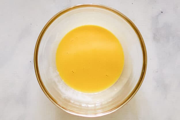 Egg yolk mixture in a bowl.