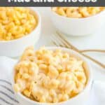 Homemade Chick Fil A mac and cheese in bowls and two forks.