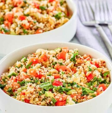 Two bowls of copycat Costco quinoa salad.