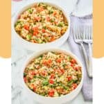 Two bowls of homemade Costco quinoa salad.