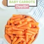 Overhead view of homemade Cracker Barrel carrots in a bowl.