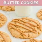 Homemade Crumbl ultimate peanut butter cookie on a marble surface.