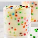Homemade McDonald's M&M McFlurry and a spoon.