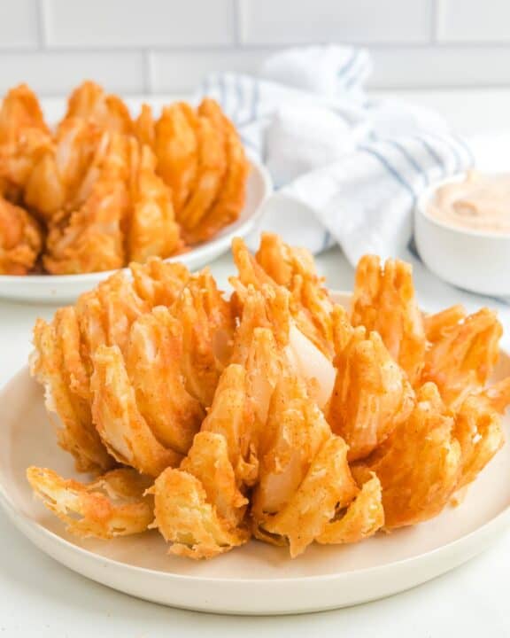 Copycat Outback Steakhouse bloomin onion and dipping sauce.