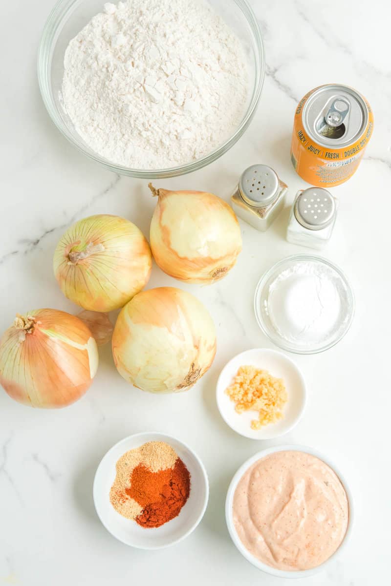 Copycat Outback bloomin onion recipe ingredients.