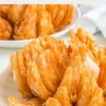 Closeup of a homemade Outback bloomin onion.