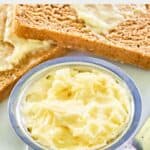 Homemade Saltgrass Steakhouse honey butter in a small bowl.