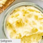 Closeup of homemade Saltgrass Steakhouse honey butter in a bowl.