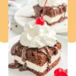 Two servings of homemade Shoney's hot fudge cake.