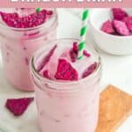 Homemade Starbucks dragon drink in a mason jar.