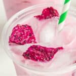 Closeup of a homemade Starbucks dragon drink.