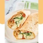 Homemade Starbucks spinach feta egg wrap on a plate.