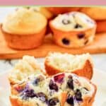 Basic homemade sweet muffins on a plate.
