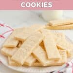 A plate of homemade Walkers shortbread cookies.