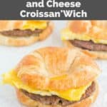 Homemade Burger King sausage egg and cheese croissant breakfast sandwich.