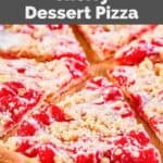 Closeup of homemade CiCi's cherry pizza.