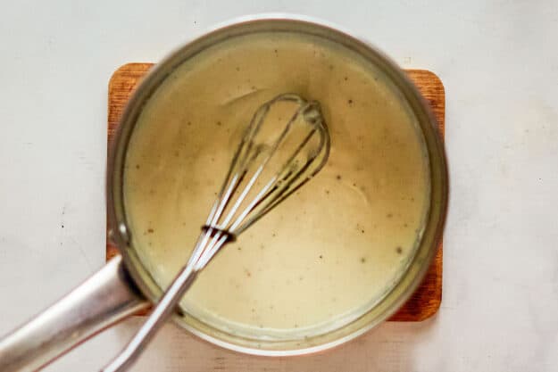 White sauce for corn au gratin.