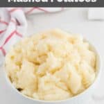 Homemade KFC mashed potatoes in a white bowl.