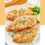 Homemade Luby's Italian chicken breast on a platter.
