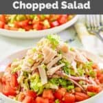 Homemade California Pizza Kitchen Italian chopped salad in a bowl.