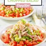 Homemade California Pizza Kitchen Italian chopped salad in two bowls.