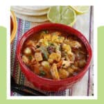 A bowl of copycat Chili's southwest chicken soup.