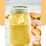 Homemade green onion salad dressing in a mason jar.