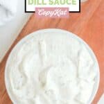 Overhead view of homemade Outback Steakhouse tiger dill sauce.
