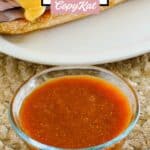 Homemade Arby's sauce in a small condiment bowl.