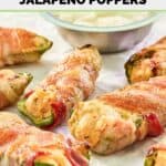 Buffalo chicken poppers and a small cup of dipping sauce.