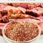 Homemade coffee rub spice mix in a small bowl.