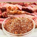 Homemade coffee rub mix in a small glass bowl.